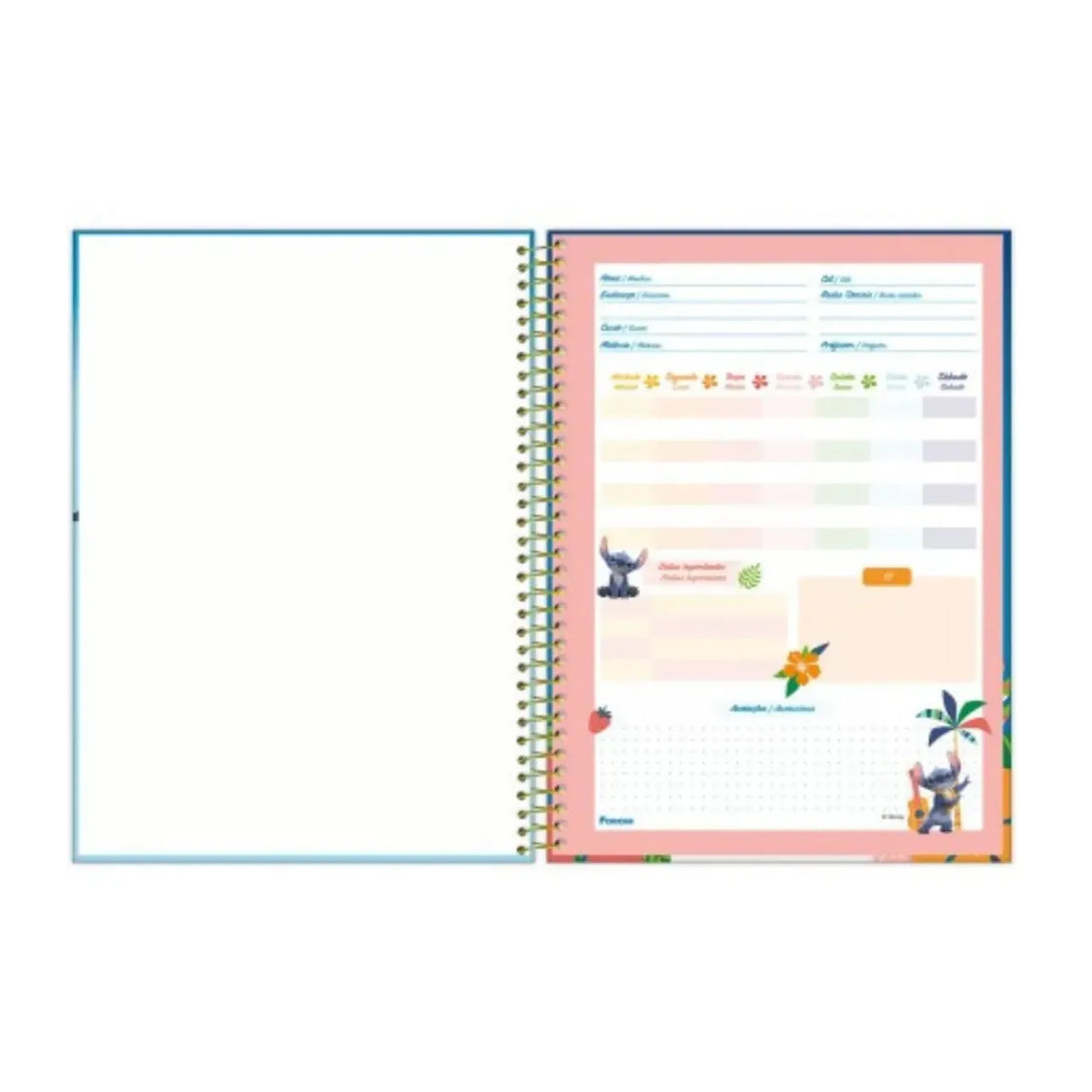 Caderno Stitch Cute Trouble 10 Matérias 160 Folhas Foroni