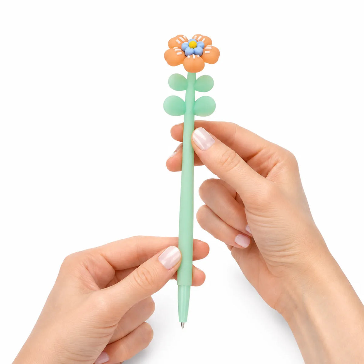 Caneta Gel Flowers Laranja 0.5mm Escrita Preta Molin