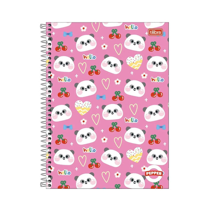 Caderno Hello Panda 12 Matérias 192 Folhas Tilibra Pepper