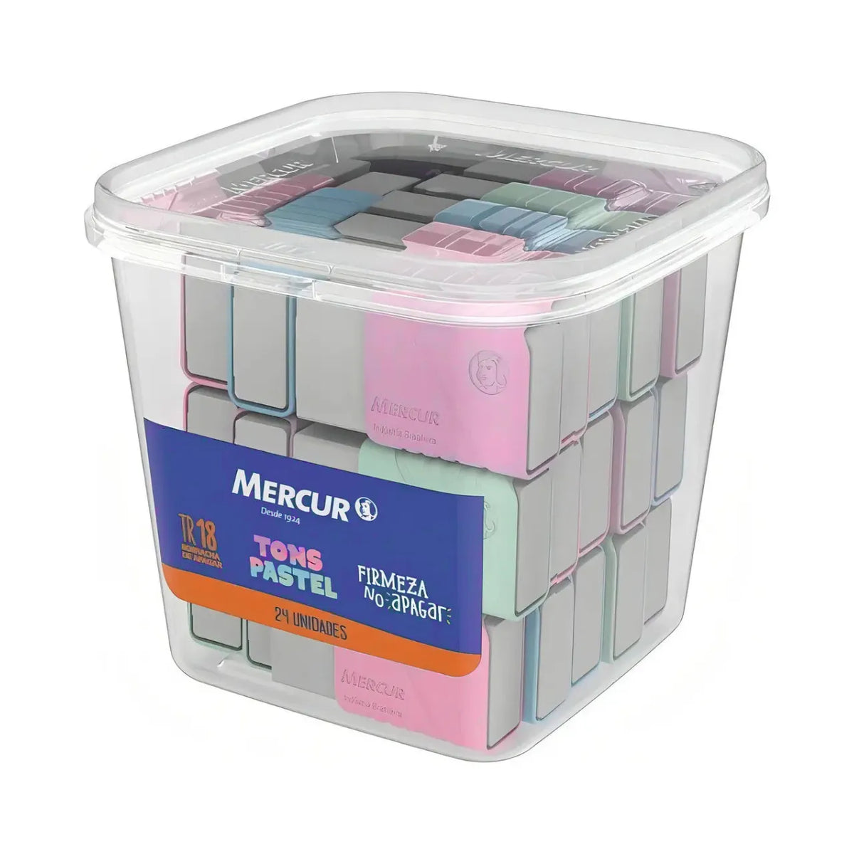 Borracha Branca Mercur com Capa Rosa Claro
