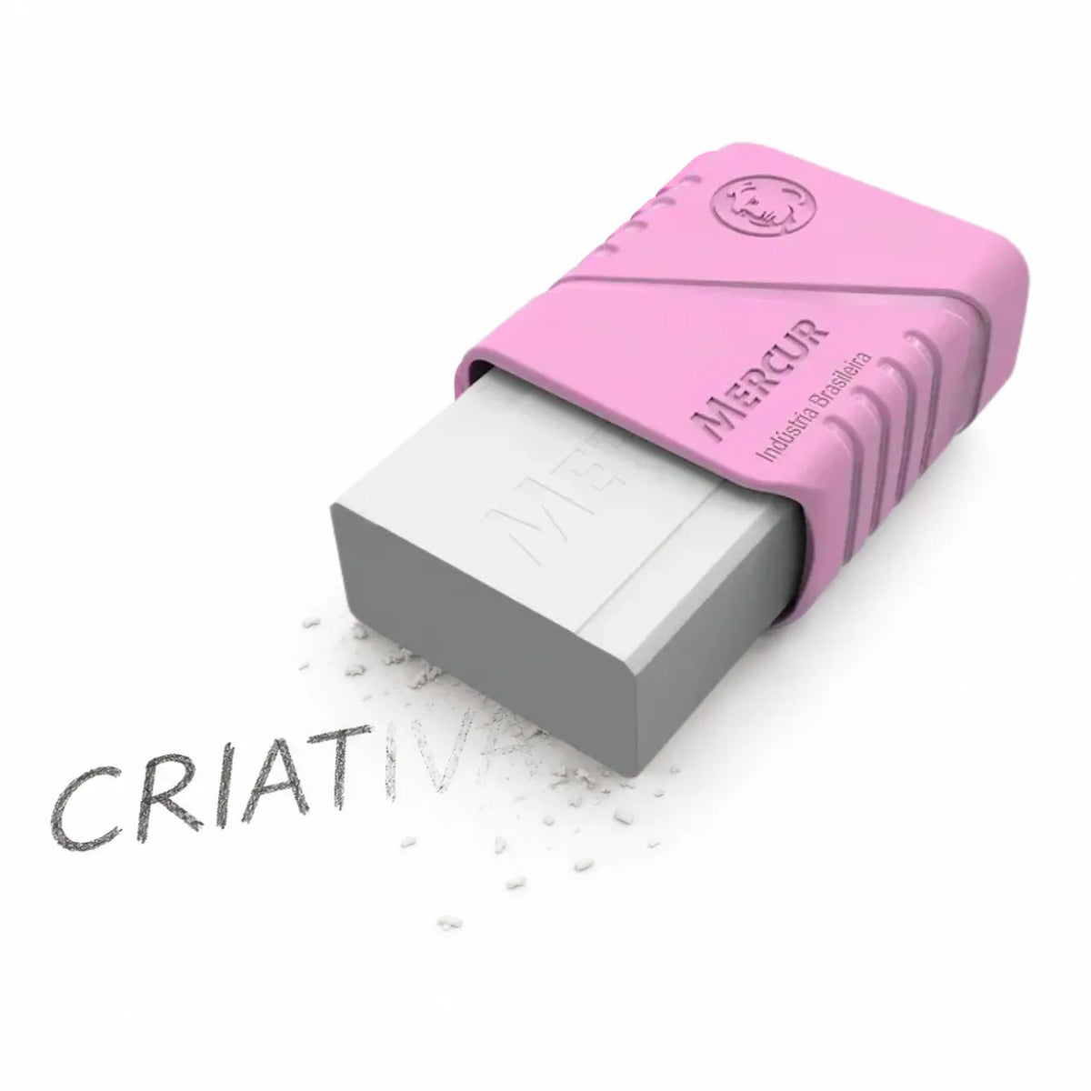 Borracha Branca Mercur com Capa Rosa Claro