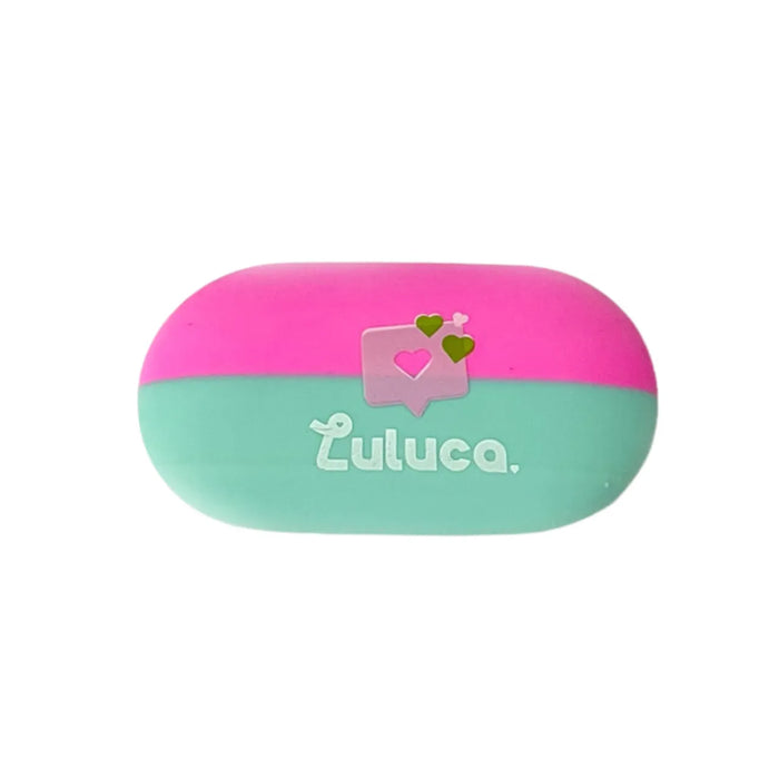 Borracha Luluca Coração Rosa e Verde