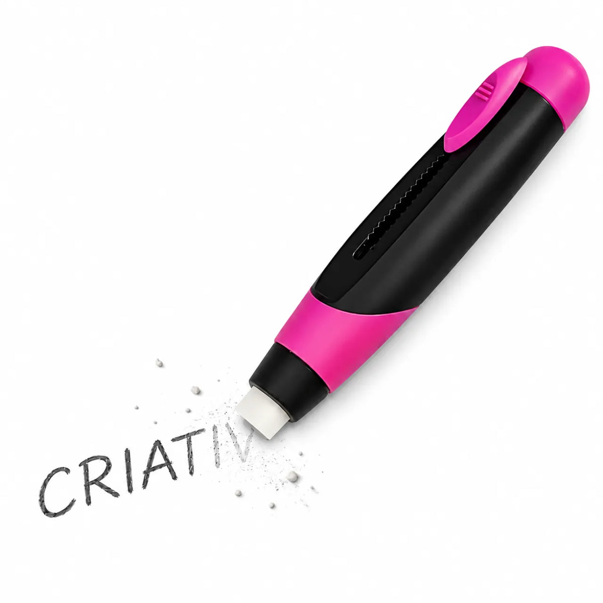 Caneta Borracha Retrátil Rosa Molin