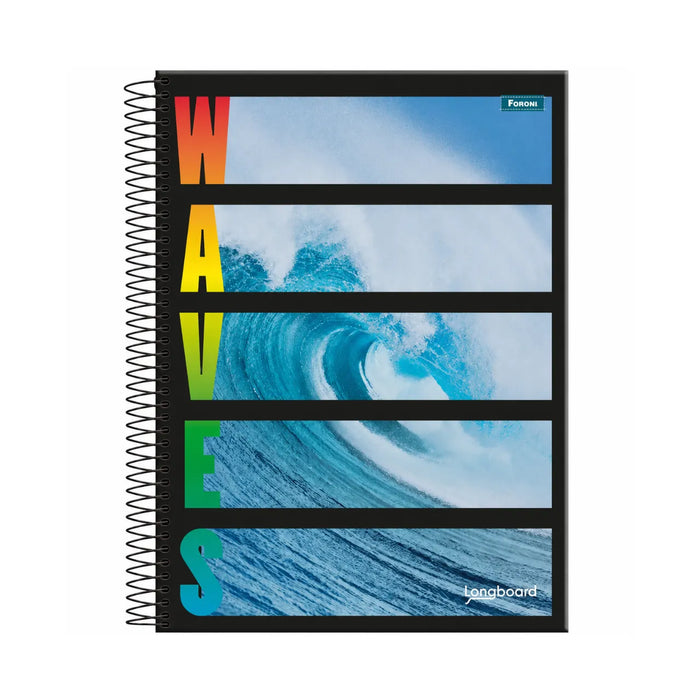 Caderno 15 Matérias 240 Folhas Waves Foroni