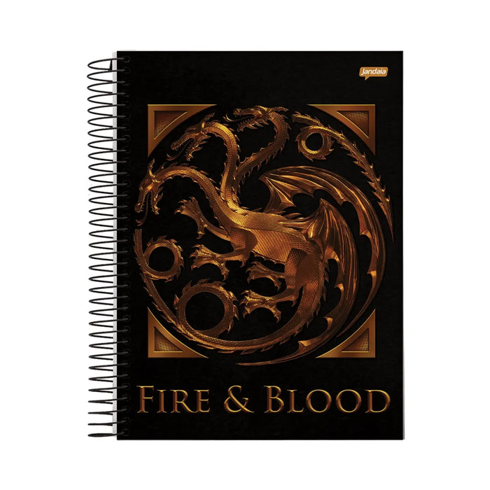 Caderno 20 Matérias 320 Folhas Fire & Blood Jandaia