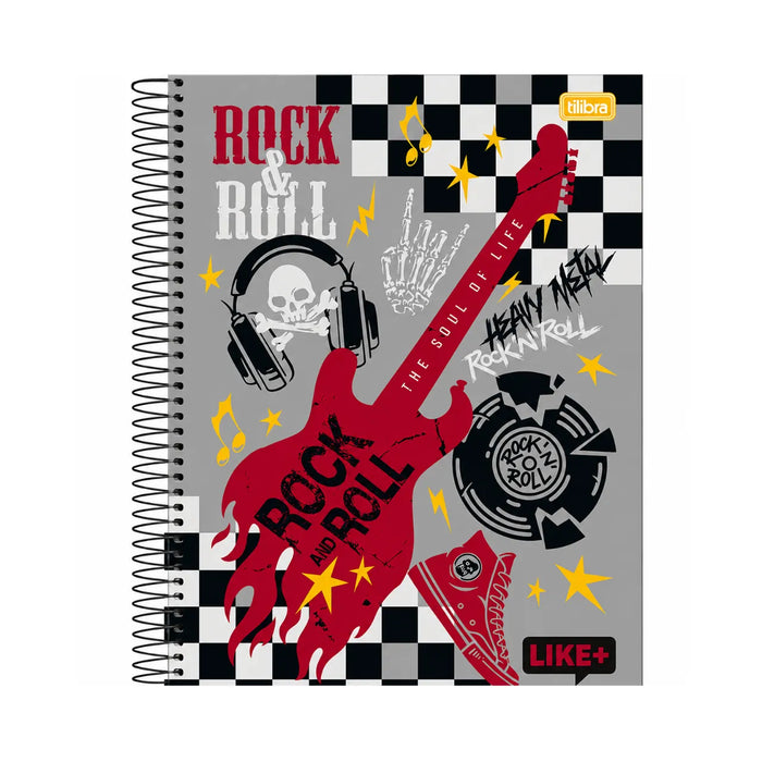 Caderno 16 Matérias 320 Folhas Like+ Tilibra Rock
