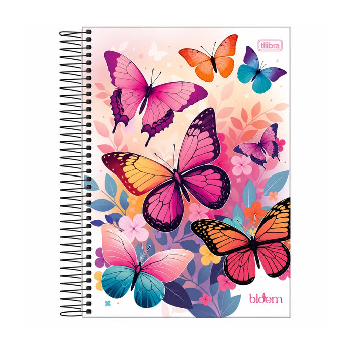 Caderno 20 Matérias 320 Folhas Bloom Borboletas Tilibra
