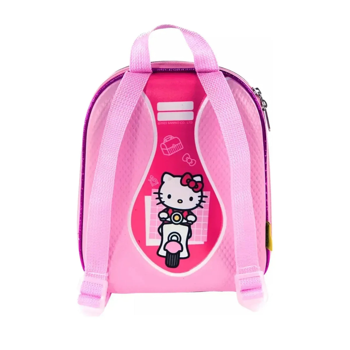Kit Mochila de Rodinha 3D Hello Kitty Carro Diplomata