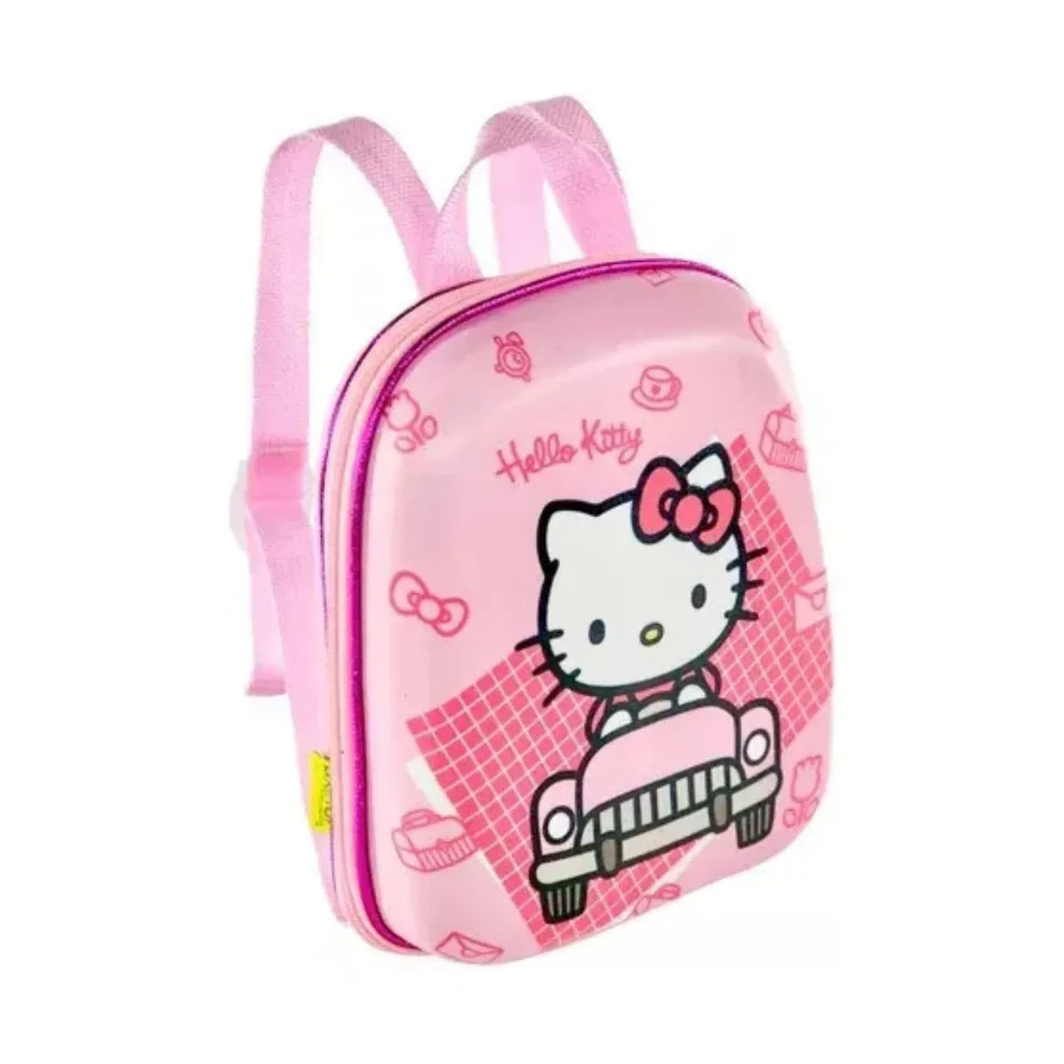 Kit Mochila de Rodinha 3D Hello Kitty Carro Diplomata