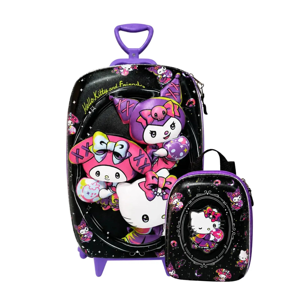 Kit Mochila de Rodinha 3D Hello Kitty Candy Diplomata