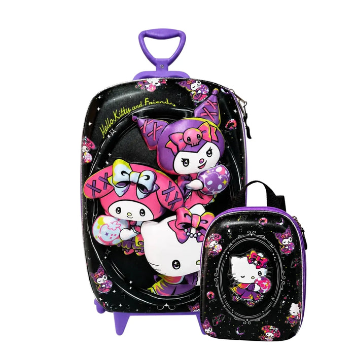 Kit Mochila de Rodinha 3D Hello Kitty Candy Diplomata