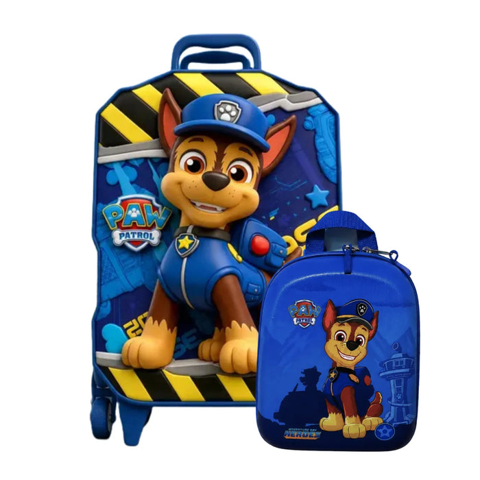 Kit Mochila Rodinha Paw Patrol Chase com Lancheira Diplomata