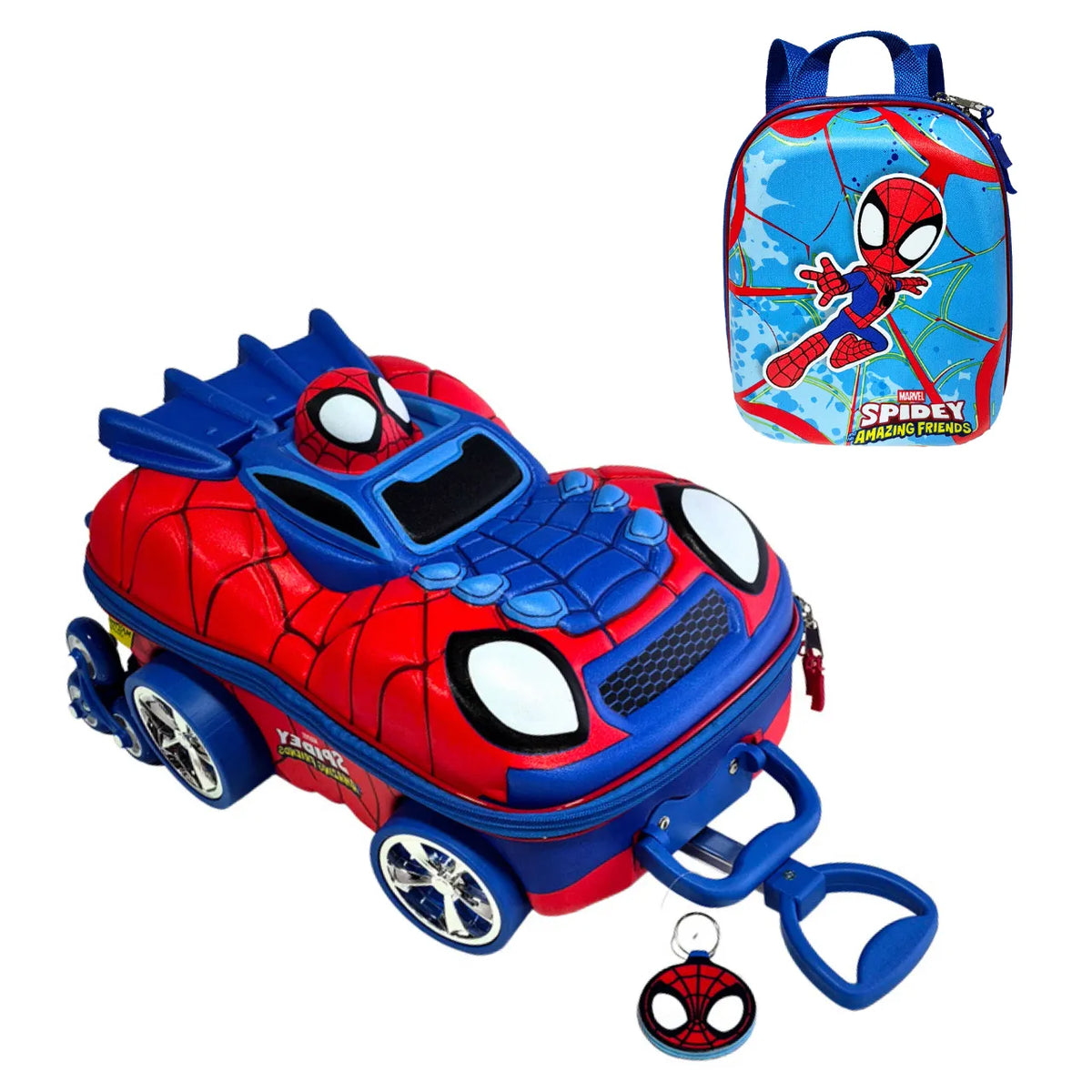 Kit Mochila Rodinha Homem Aranha Carro Lancheira Diplomata
