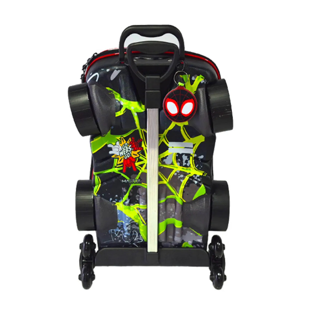 Kit Mochila Rodinha Homem Aranha Miles Carro Lancheira Diplomata