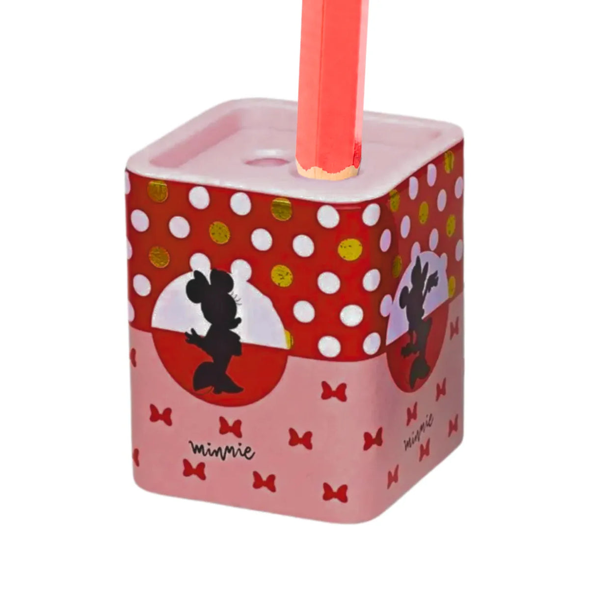 Apontador Metal Minnie Mouse Rosa com Depósito Molin