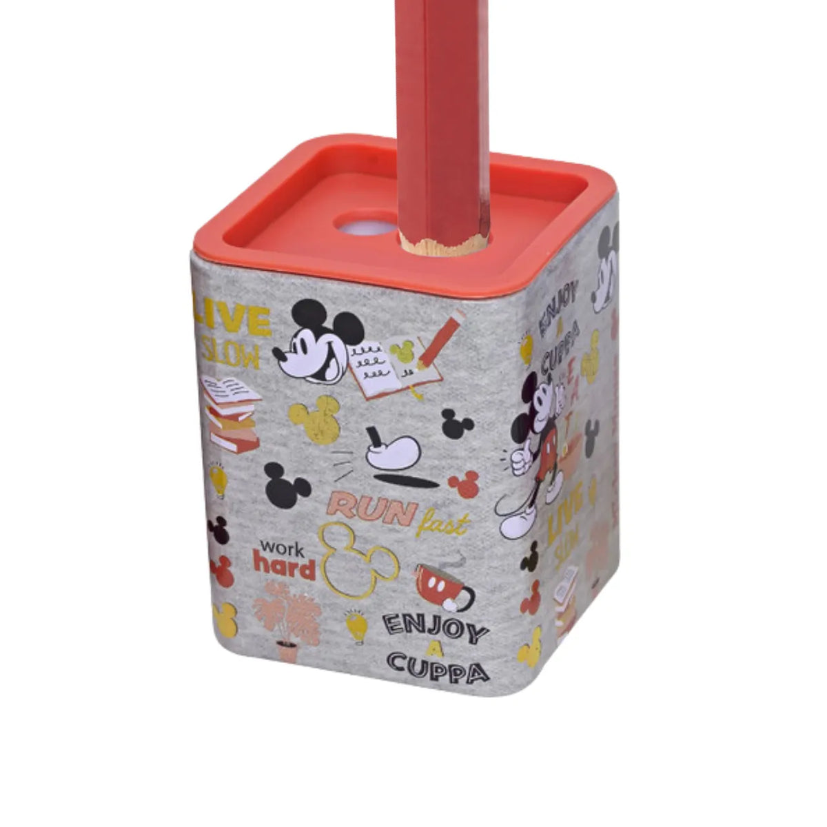 Apontador Duplo Metálico Mickey Cinza com Depósito Molin