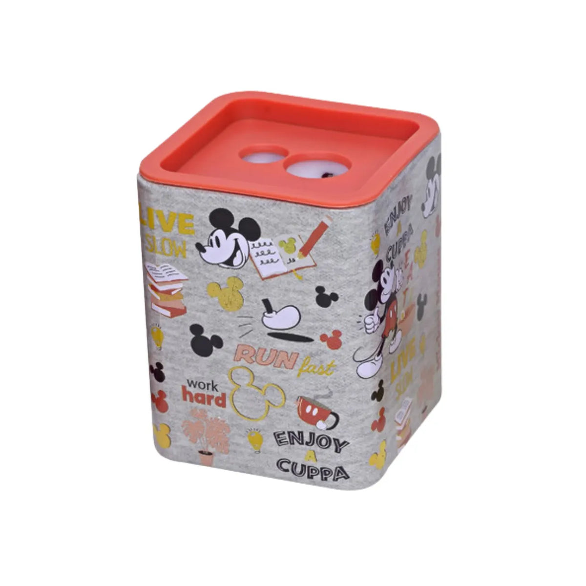 Apontador Duplo Metálico Mickey Cinza com Depósito Molin