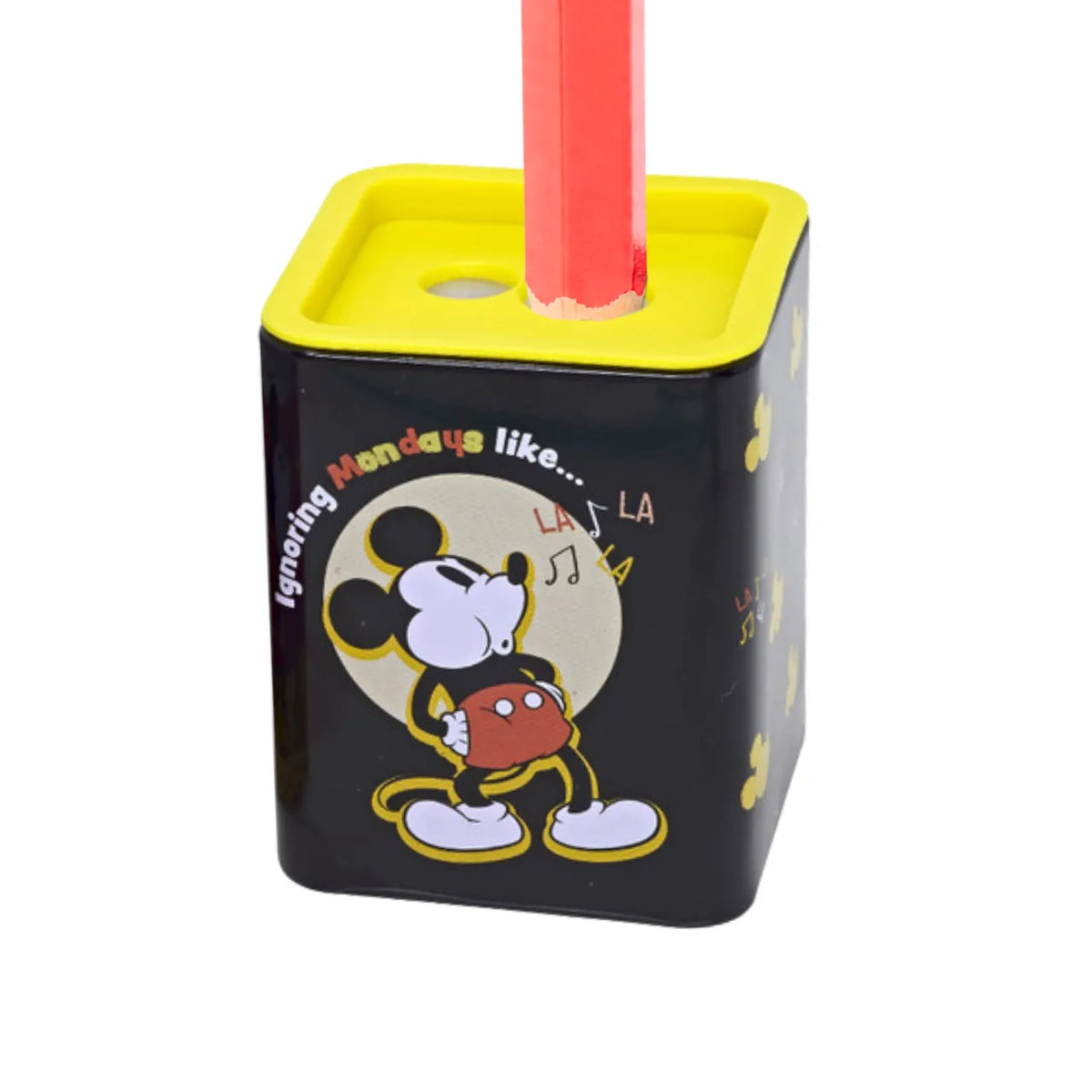 Apontador Duplo Metálico Mickey Preto com Depósito Molin