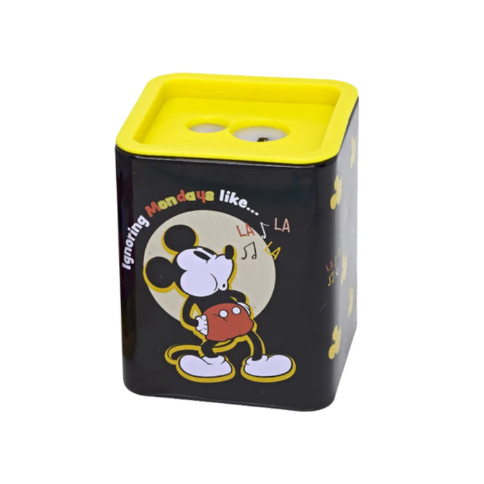 Apontador Duplo Metálico Mickey Preto com Depósito Molin