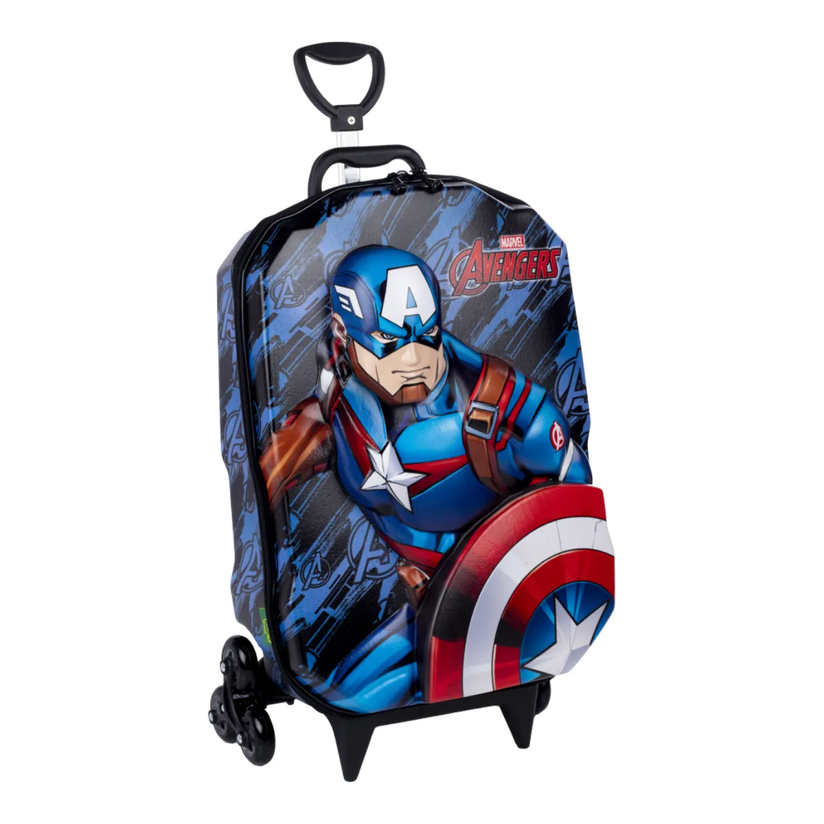 Kit Mochila Rodinha Capitão América Lancheira Diplomata