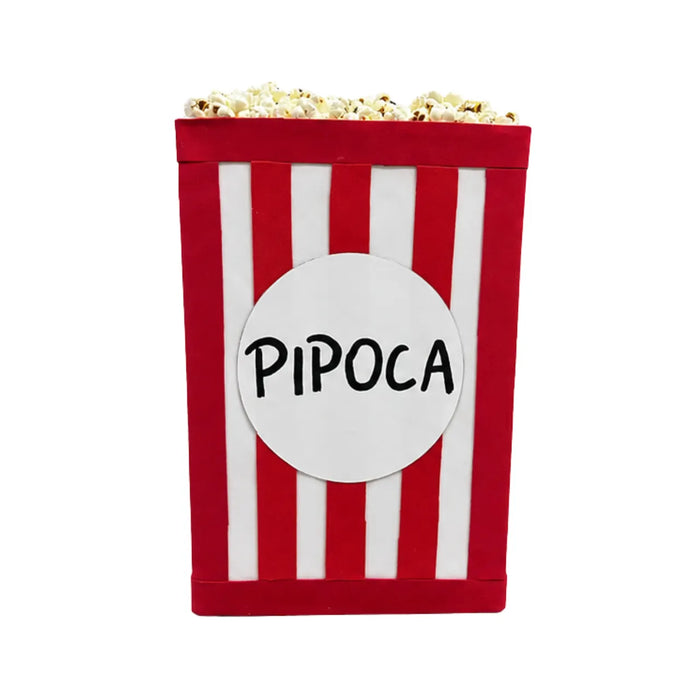 Mochila Maluca Criativa Pipoca Vermelha e Branca