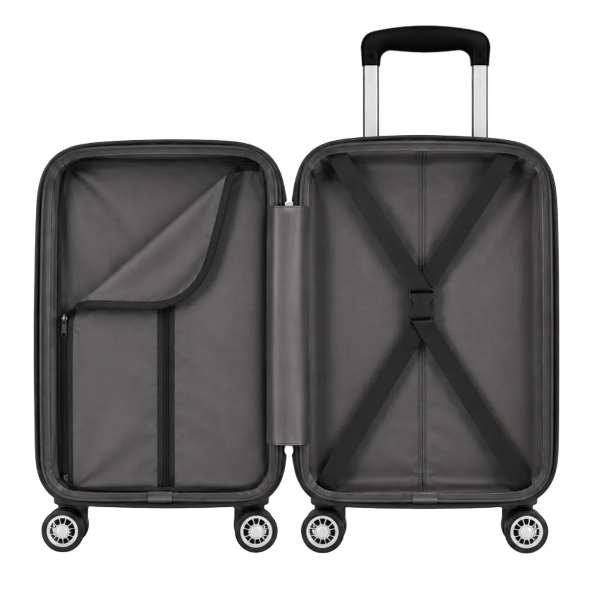 Mala de Viagem Expansível 15/20kg Preta Policarbonato Hinza