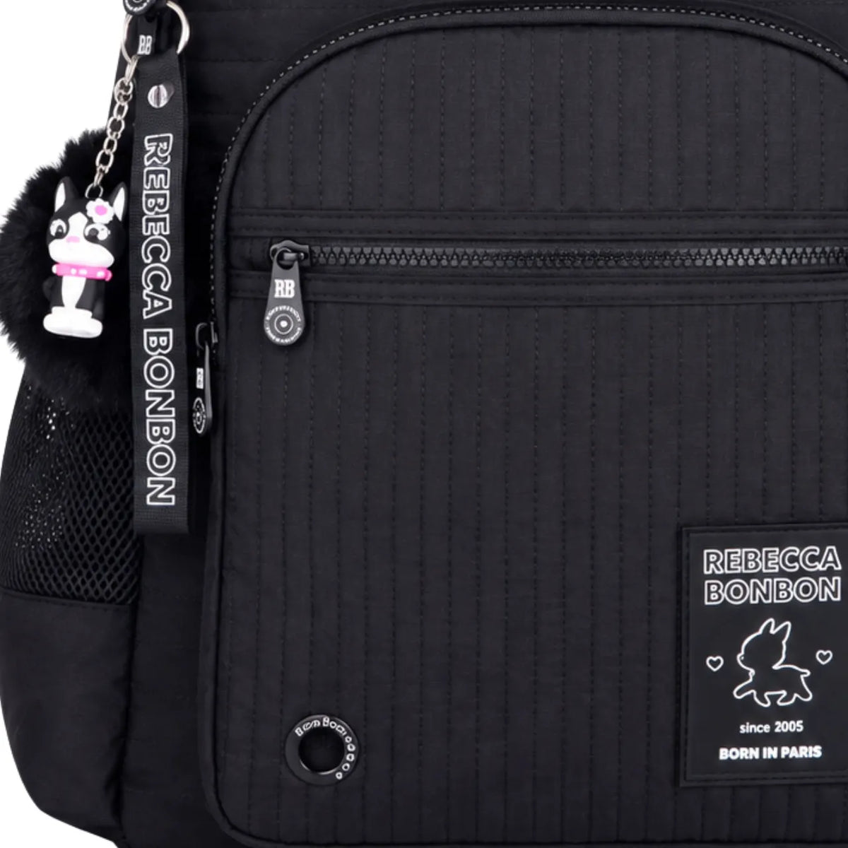 Mochila de Costas Preta Rebecca Bonbon