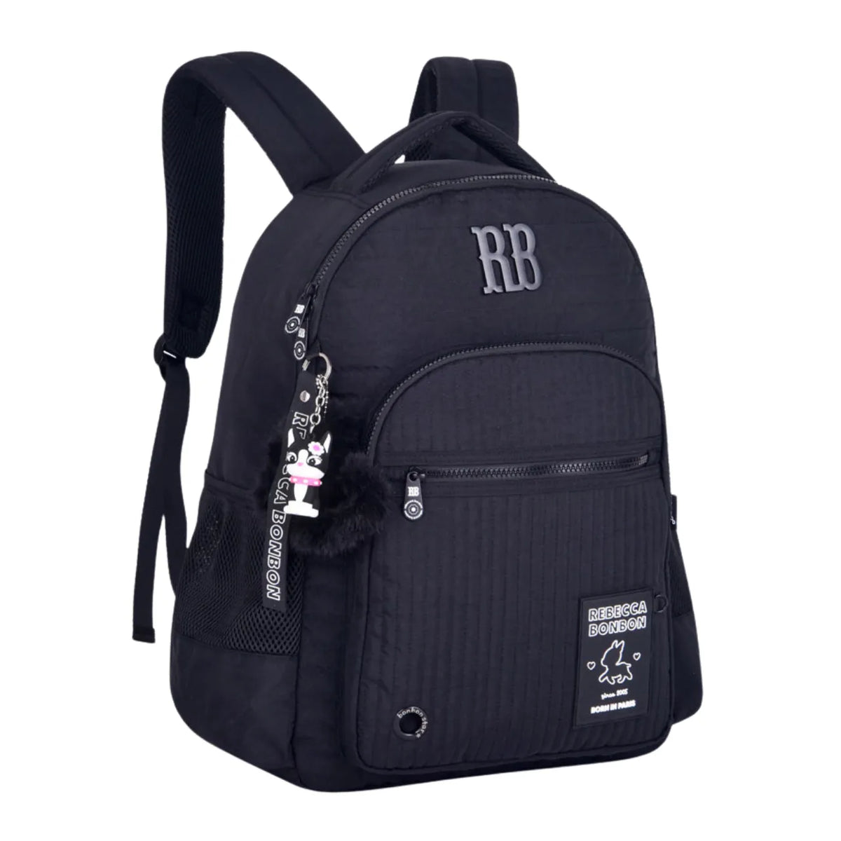 Mochila de Costas Preta Rebecca Bonbon