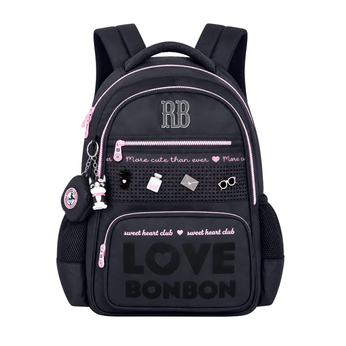 Mochila de Costas Preta Love Rebecca Bonbon