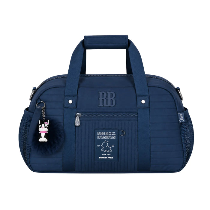 Bolsa de Viagem Azul Rebecca Bonbon com Alça Transversal
