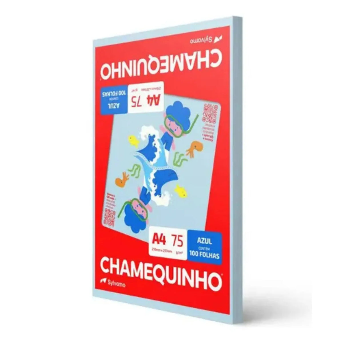 Papel Chamequinho A4 Azul 75g 100 Folhas Chamex