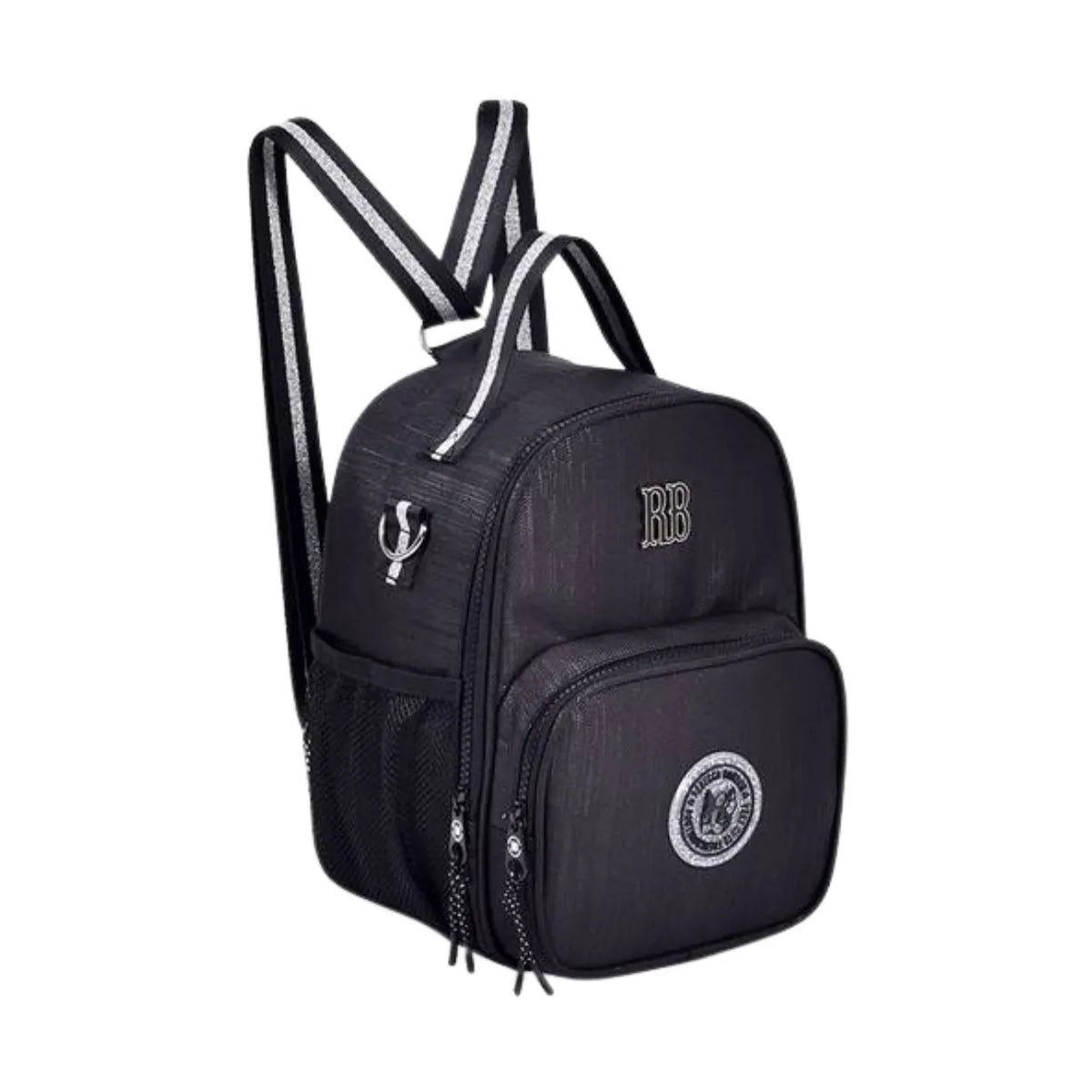Kit Mochila 4 Rodas Rebecca Bonbon Preta Lancheira e Estojo