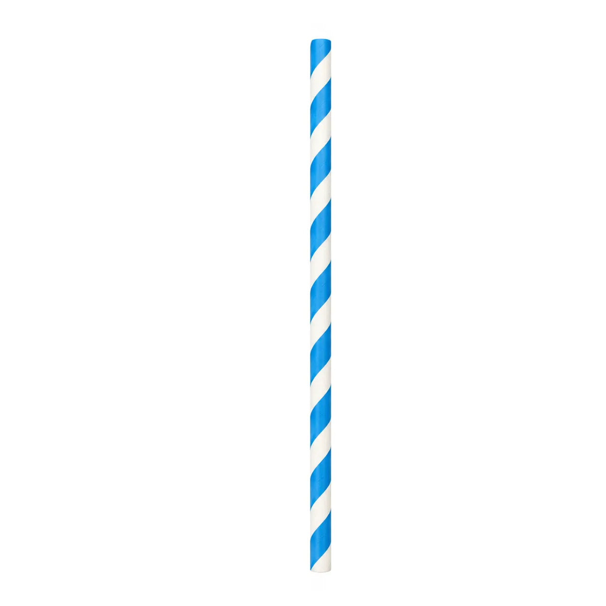 Canudo de Papel Azul 20cm 12 Unidades Listrado Make+