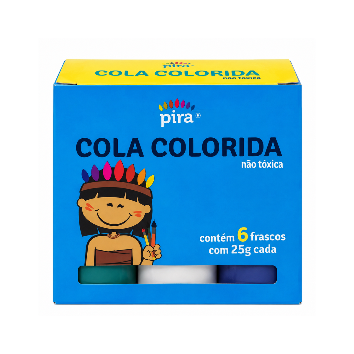 Kit Cola Colorida 25g 6 Cores Pira