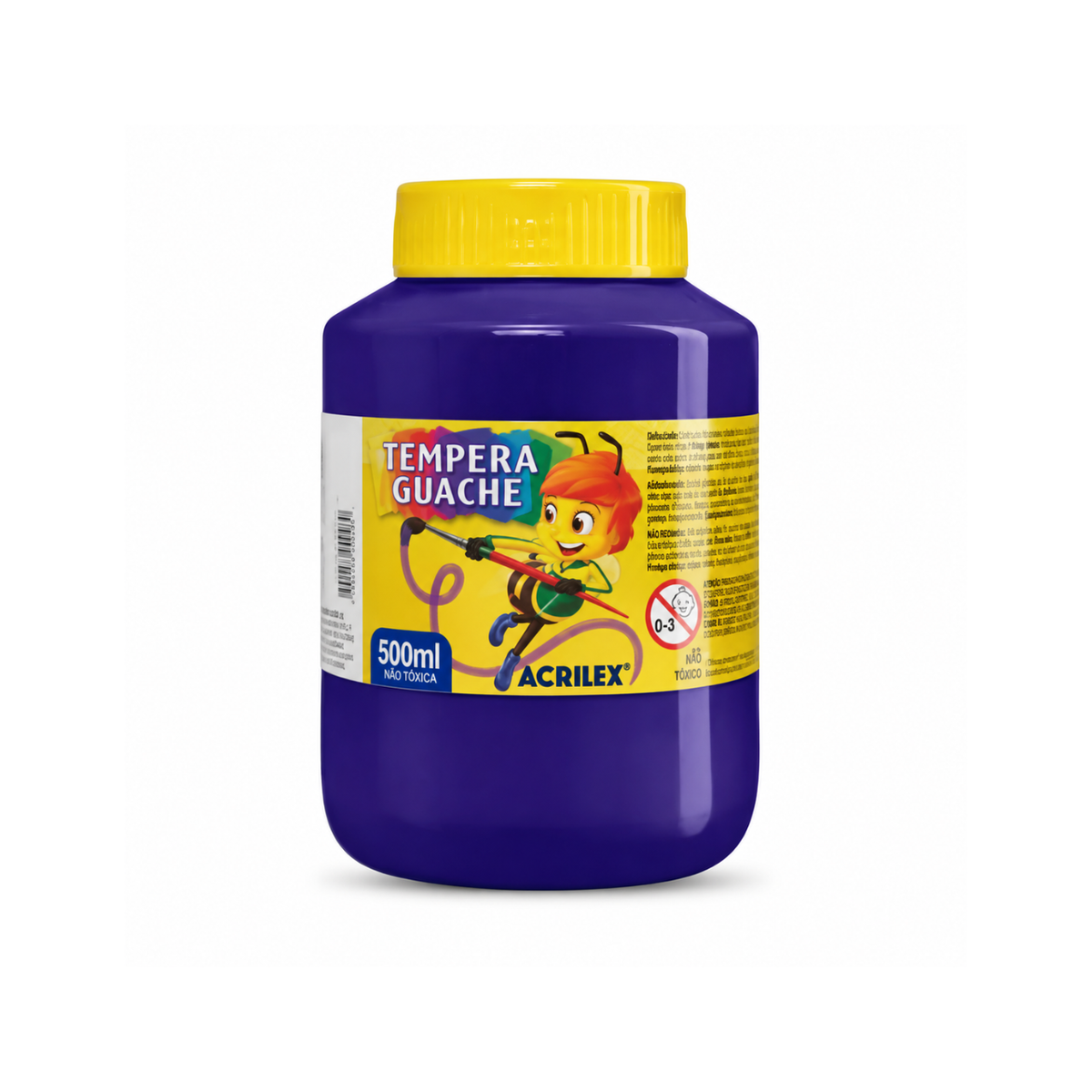 Têmpera Guache 500ml Azul Não Tóxica Acrilex