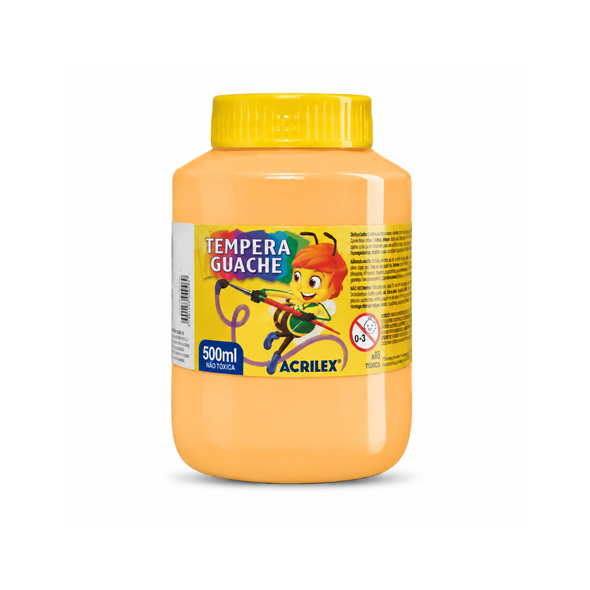 Tinta Têmpera Guache 500ml Acrilex Amarelo Pêssego