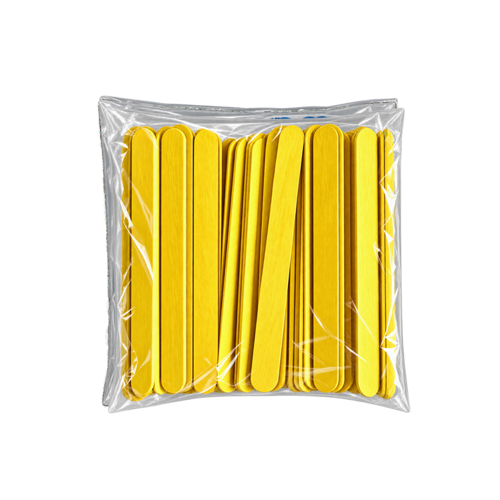 Palitos de Madeira Amarelo Ponta Redonda 50 Unidades