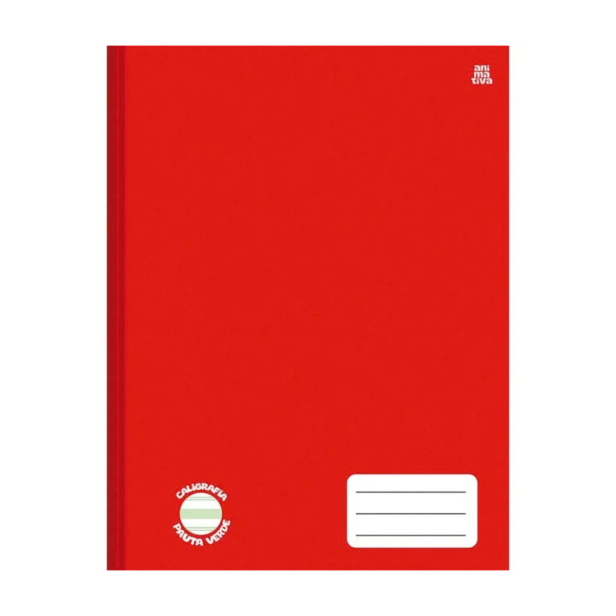 Caderno Caligrafia Vermelho Pauta Verde Animativa Capa Dura