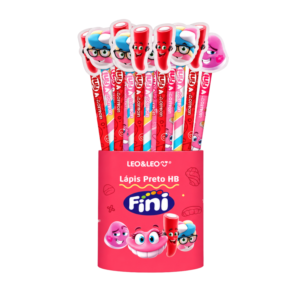 Lápis de Escrever Fini Beijos Leo&Leo com Borracha