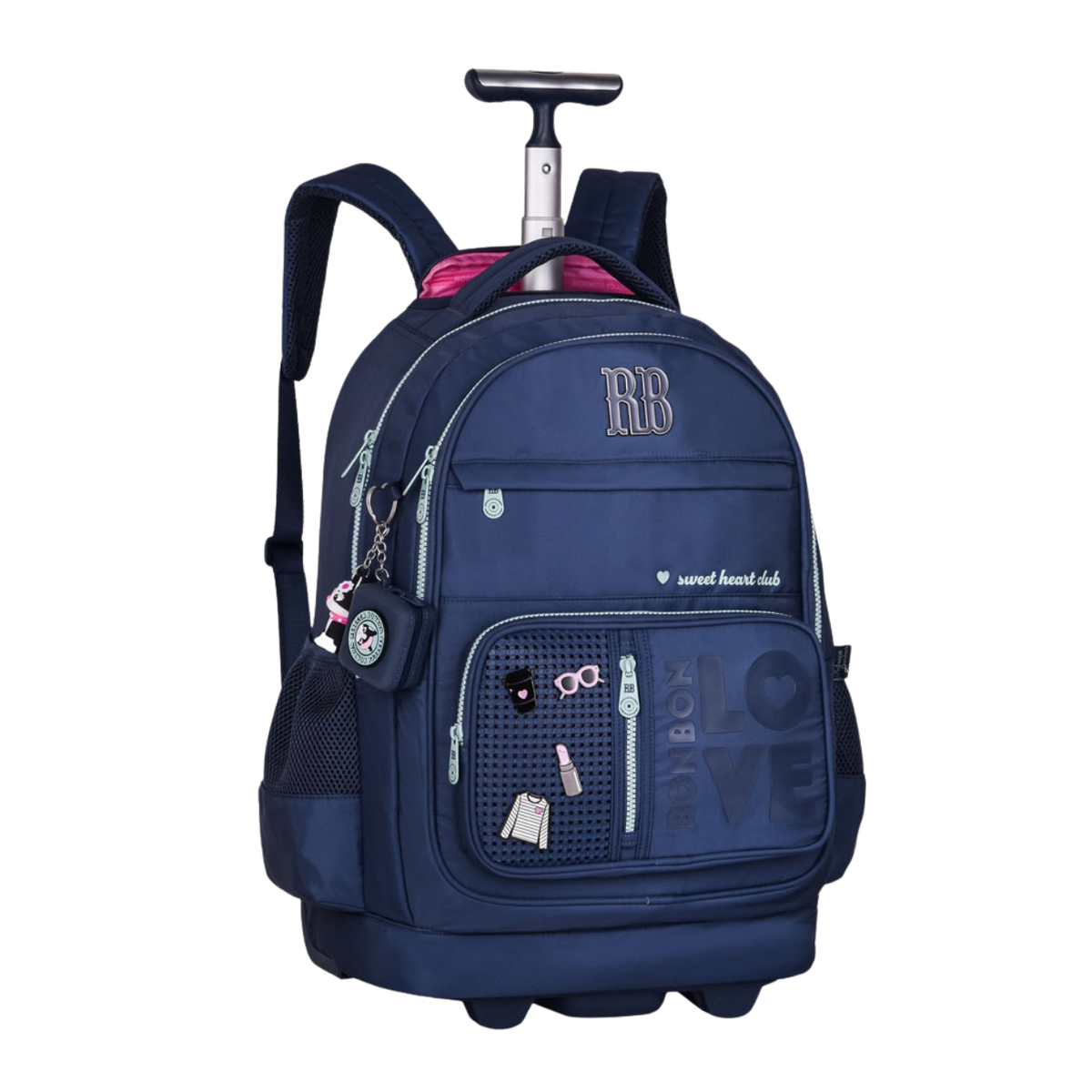 Kit Mochila de Rodas Rebecca Bonbon Lancheira e Estojo Box