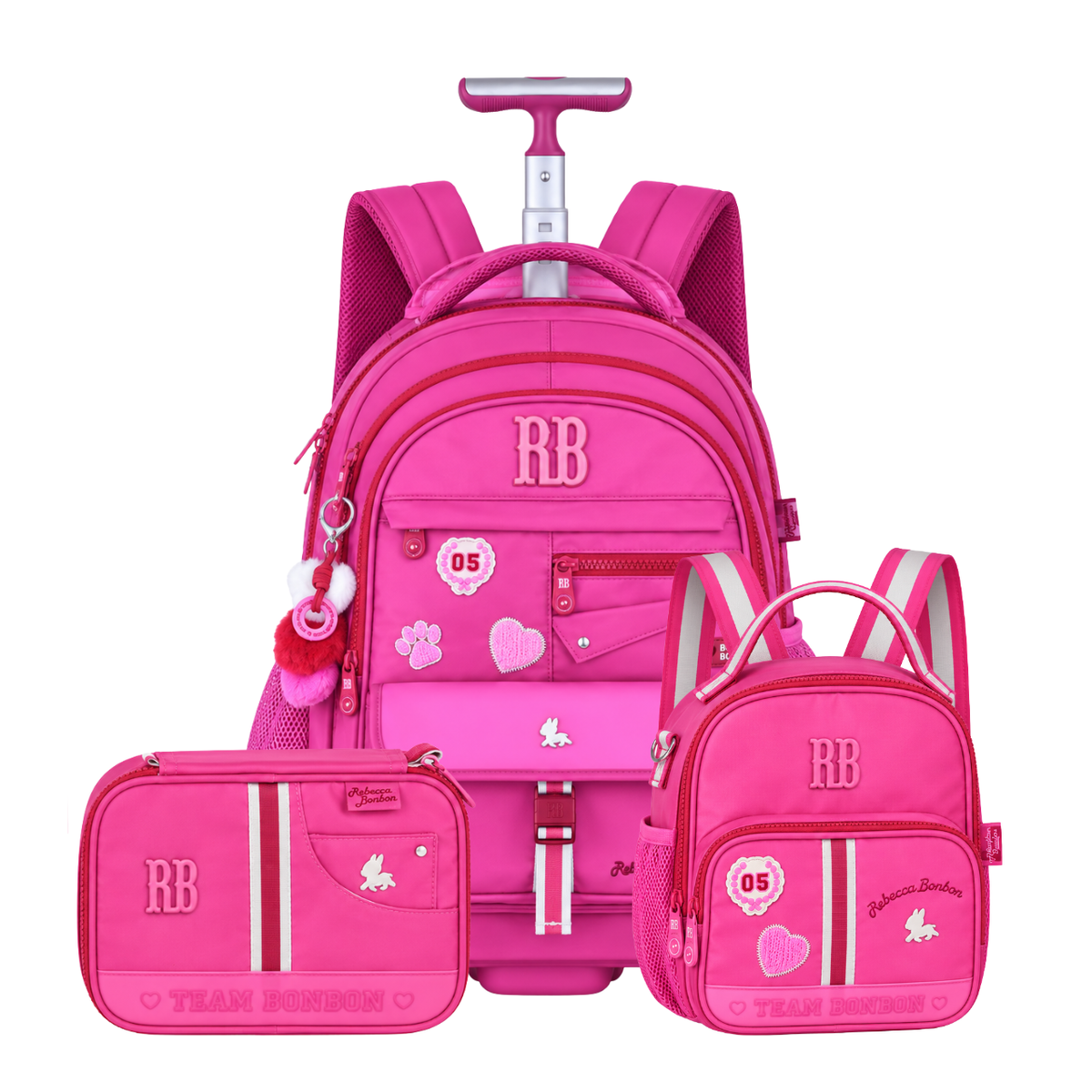 Kit Mochila de Rodas Rebecca Bonbon Lancheira e Estojo Box