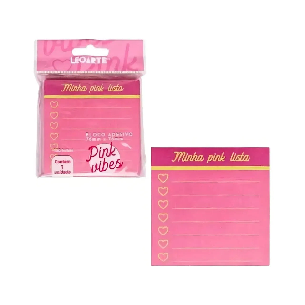 Bloco Adesivo Pink Vibes Leo&Leo