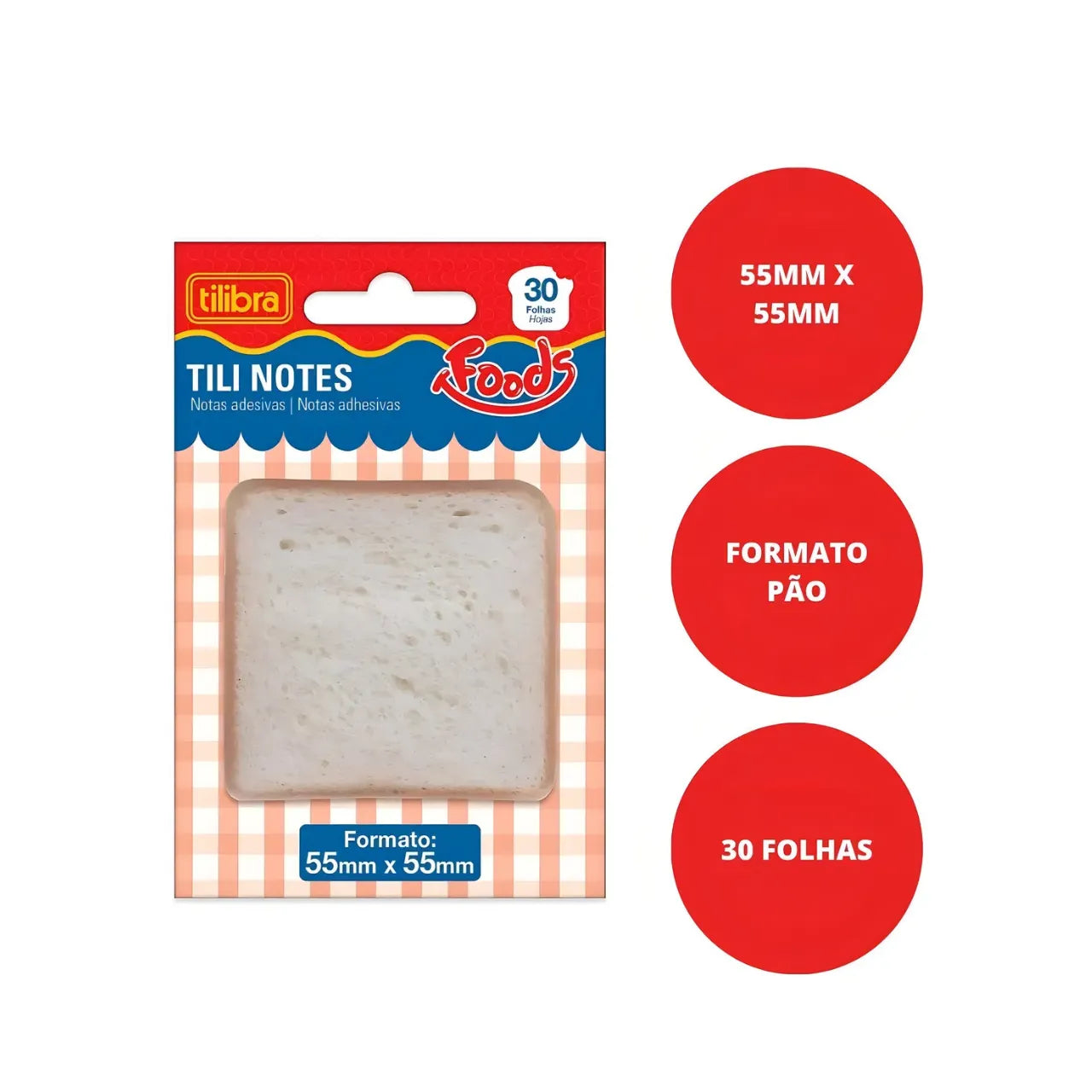 Bloco Notas Adesivas Pão 55x55mm Tilibra