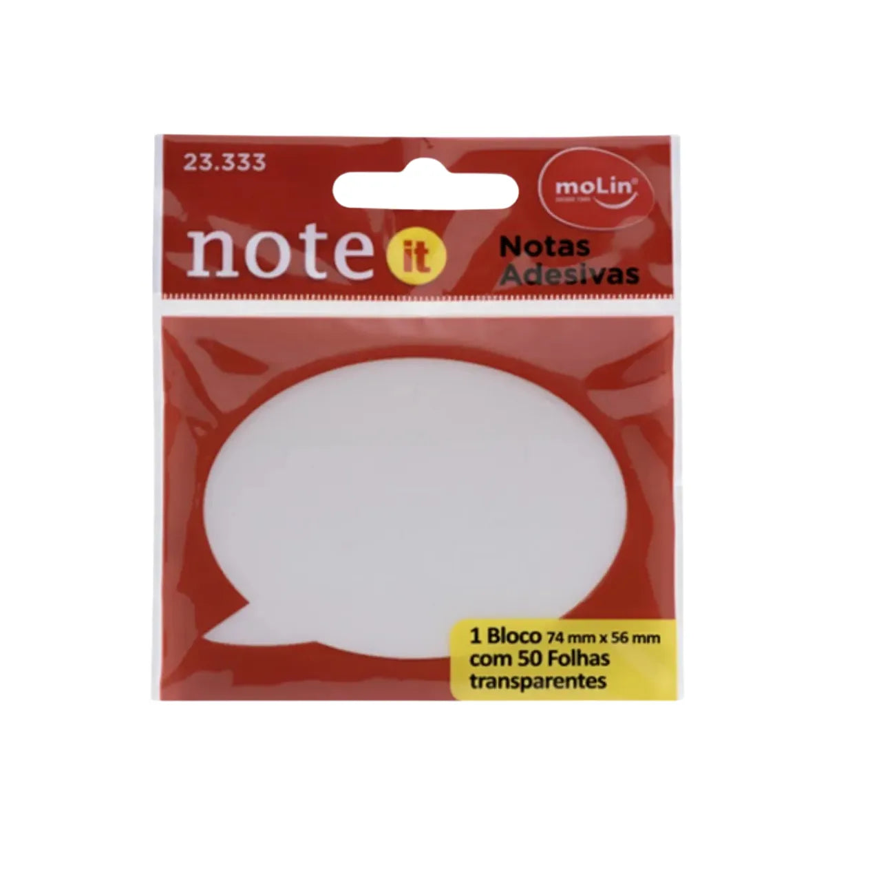 Bloco Notas Adesivas Transparente Balão 50 Folhas Molin