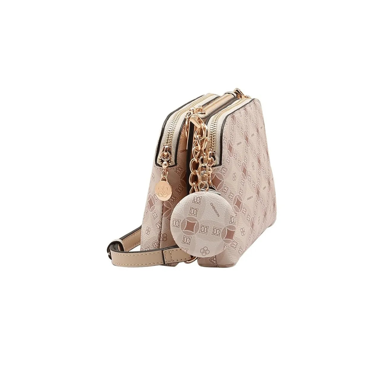 Bolsa Feminina Chenson Bege Transversal Monograma
