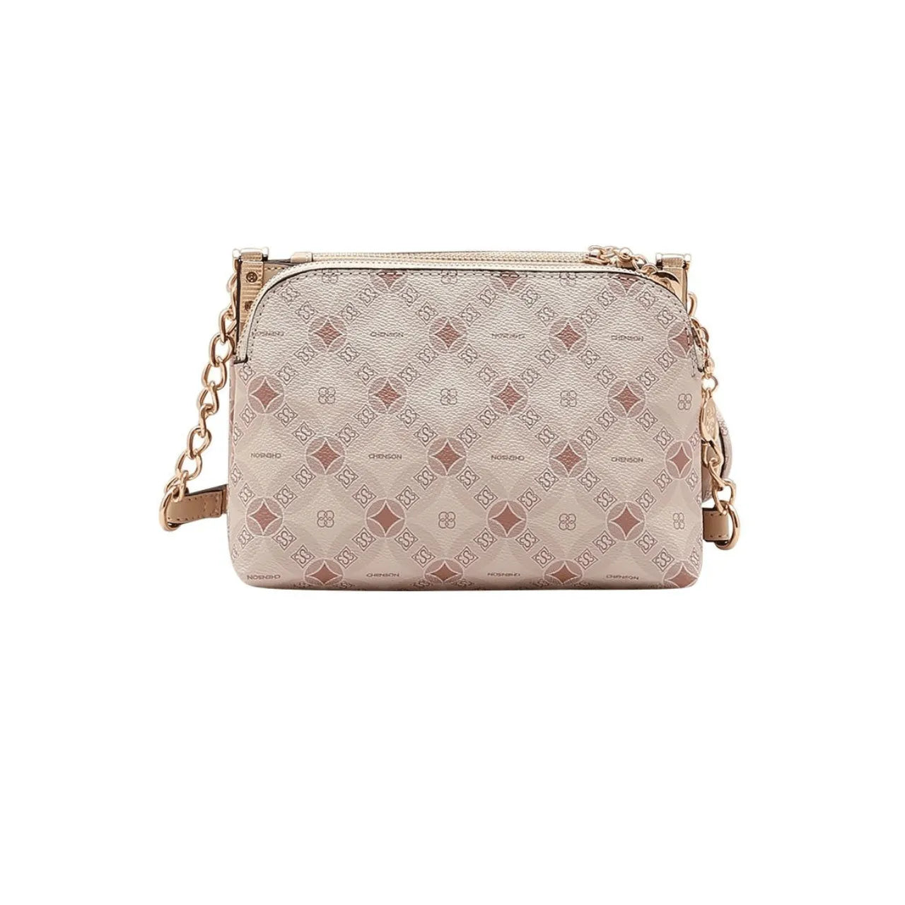 Bolsa Feminina Chenson Bege Transversal Monograma