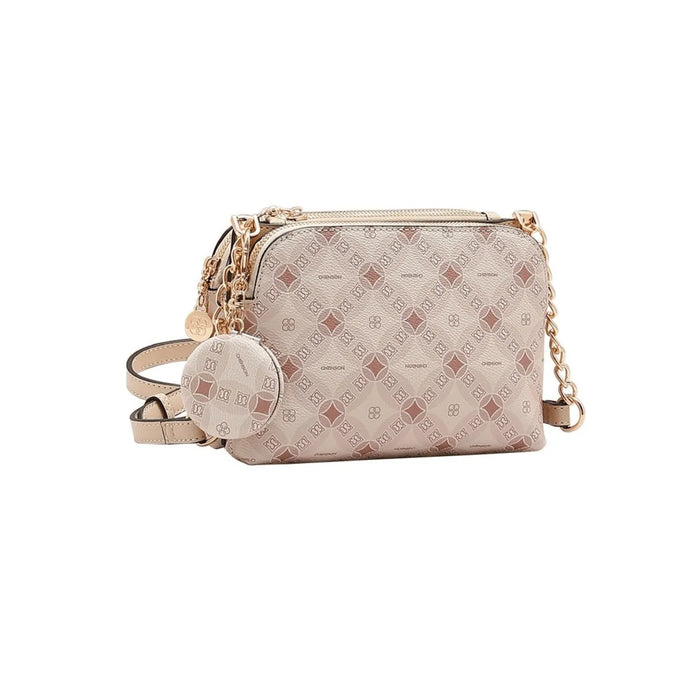 Bolsa Feminina Chenson Bege Transversal Monograma