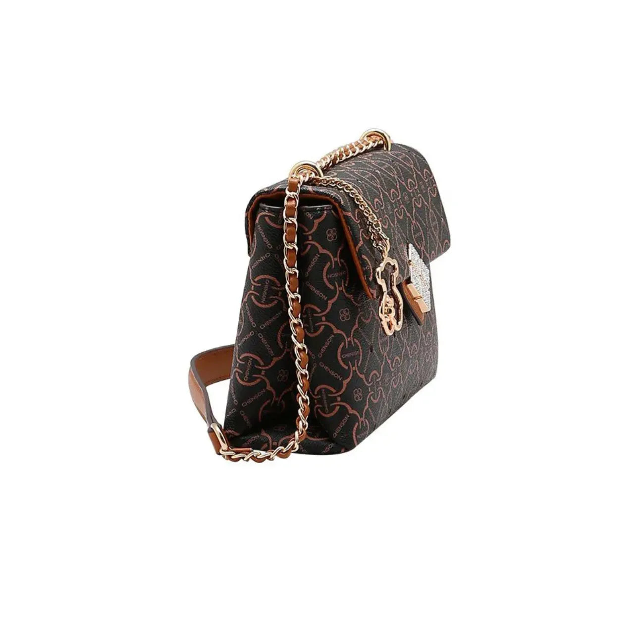 Bolsa Feminina Chenson Café Alça Corrente Estruturada