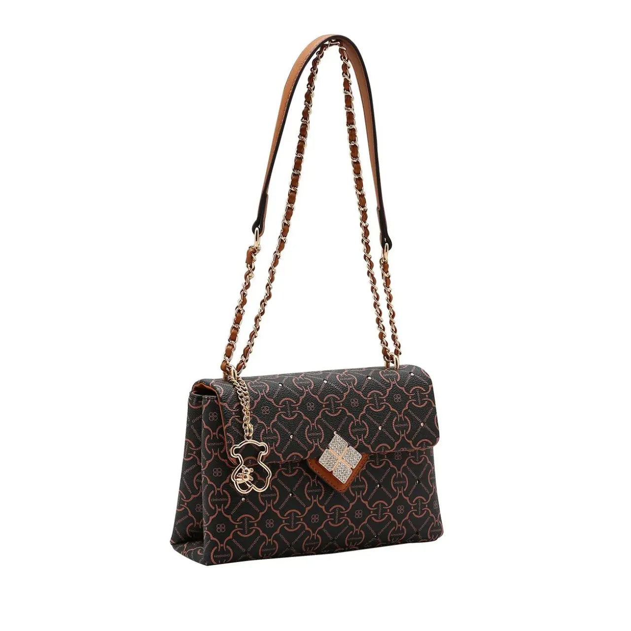 Bolsa Feminina Chenson Café Alça Corrente Estruturada