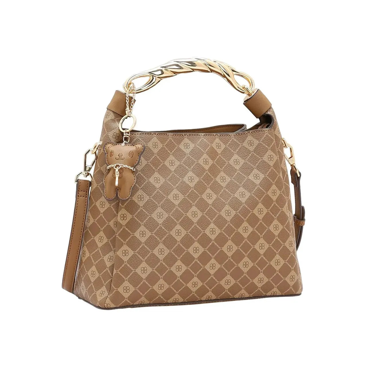 Bolsa Feminina Chenson Natural Monograma Alça Corrente